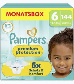 Pampers Premium Protection Windeln Gr.6, Monatsbox, 13+kg